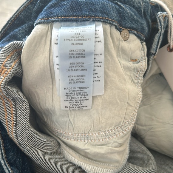 NWT Good American Good Classic Raw Hem High Rise Jeans In Blue Size 29 - Picture 7 of 7